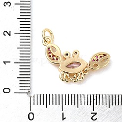 Rack Plating Brass Micro Pave Cubic Zirconia Pendants&nbsp;KK-P241-08G