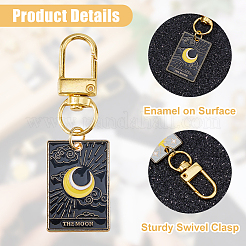 12Pcs 6 Styles Alloy Enamel Tarot Card Pendant Decorations&nbsp;HJEW-HS00105