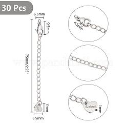 30Pcs 304 Stainless Steel Curb Chain Extender&nbsp;STAS-UN0059-05