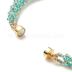 Glass Seed Beaded Bracelet with Brass Magnetic Clasps&nbsp;BJEW-JB07801-05