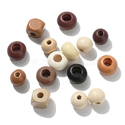 150Pcs 3 Styles Wood European Beads&nbsp;WOOD-CJ0002-73