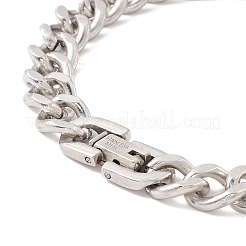 Rectangle 304 Stainless Steel Link Bracelet with Crystal Rhinestone for Men Women&nbsp;STAS-P304-13P