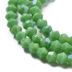 Opaque Solid Color Electroplate Glass Beads Strands&nbsp;EGLA-XCP0001-12A