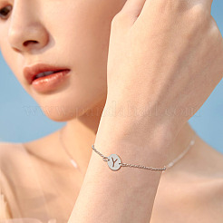 DIY Initial Link Bracelet Making Kit&nbsp;DIY-CF0001-22