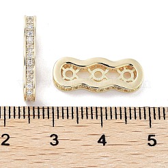 Brass Micro Pave Clear Cubic Zirconia Multi-Strands Links&nbsp;LS-KK-B082-15A-G