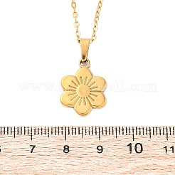 304 Stainless Steel Flower Pendant Necklaces&nbsp;NJEW-H059-30D-G
