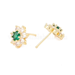 Cubic Zirconia Flower Stud Earrings&nbsp;EJEW-F282-22G