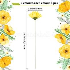 15Pcs 5 Colors Cloth & Flocking Artificial Chrysanthemum Flower&nbsp;FIND-WR0001-79