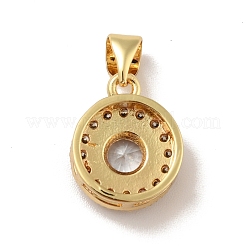 Brass Micro Pave Cubic Zirconia Pendants&nbsp;KK-B059-26G