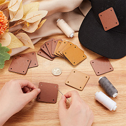 30Pcs 2 Colors 4-Hole Imitation Leather Label Tags&nbsp;AJEW-OC0003-99