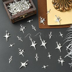 100Pcs 4 Styles Tibetan Style Alloy Hollow Pendants&nbsp;FIND-YW0007-99