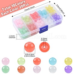 200Pcs 10 Colors Baking Paint Imitation Jade Glass Round Beads Sets&nbsp;DGLA-FS0001-24