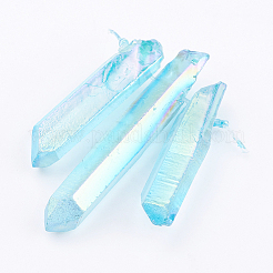 Electroplated Natural Quartz Crystal Graduated Beads Strands&nbsp;LS-G-P315-A07