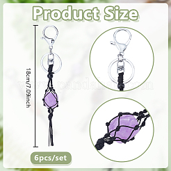 6Pcs Nylon Thread Keychain&nbsp;KEYC-WH00006