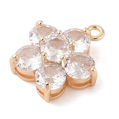 Brass Inlay Clear Glass Pendants&nbsp;KK-S388-18G