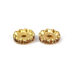 Brass Rhinestone Spacer Beads&nbsp;RB-A014-L12mm-14G