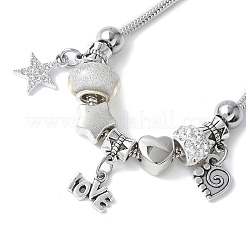 Brass European Beads Charm Bracelets&nbsp;BJEW-JB11586-03