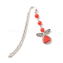 Fairy Charm Drop Alloy Bookmark with Beads for Booklover&nbsp;AJEW-JK00175