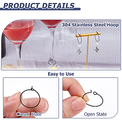 50Pcs 304 Stainless Steel Hoop Earrings&nbsp;EJEW-HS0001-12A