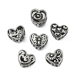 6Pcs 6 Styles 316 Surgical Stainless Steel European Beads&nbsp;STAS-CJ0002-69
