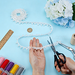 2Yards Polyester with Plastic Pearl Beaded Trim for DIY Sewing Craft&nbsp;OCOR-PH0036-53A