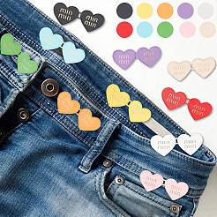 10Pcs 10 Colors Dopamine Color Series Heart with Word Spray Painted Alloy Adjustable Jean Button Pins&nbsp;FIND-GO0001-45
