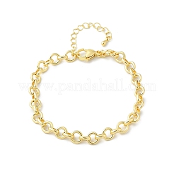 Brass Ring Link Chain Bracelets for Women Men&nbsp;X-BJEW-K273-09G