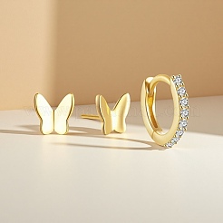 Butterfly Circle Earrings with Zircon Insect Geometric Small Jewelry for Daily Wear&nbsp;VC5348-1