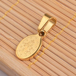 Oval with Virgin Mary & Word 304 Stainless Steel Charms&nbsp;STAS-I036-13