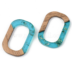 Transparent Resin & Walnut Wood Pendants&nbsp;X-RESI-S389-031A-B03