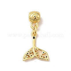 Rack Plating Brass Micro Pave Clear Cubic Zirconia Pendants&nbsp;ZIRC-H125-01G