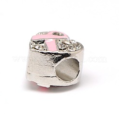 Platinum Plated Alloy Rhinestone European Beads&nbsp;MPDL-A023-B05
