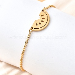 Funny 201 Stainless Steel  Watermelon Link Bracelets&nbsp;BJEW-B128-01G