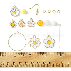 DIY Alloy Enamel Flower & Acrylic Beads Dangle Earring Making Kits&nbsp;DIY-FS0006-31