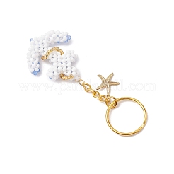 Iron Glass Seedbead Keychain&nbsp;KEYC-MZ00034-02