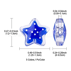5Pcs 5 Colors Glass Beads&nbsp;LAMP-YW0001-11
