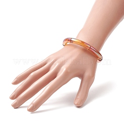 4Pcs 4 Color Acrylic Curved Tube Stretch Bracelets Set for Women&nbsp;BJEW-JB09305-02