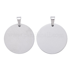Tarnish Resistant DIY Materials 201 Stainless Steel Flat Round Hand Stamping Blank Tag Pendants&nbsp;STAS-O044-125