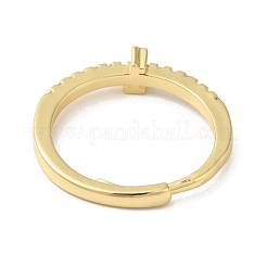 Rack Plating Brass Clear Cubic Zirconia Number 1 Adjustable Rings for Women&nbsp;RJEW-S407-09G-01