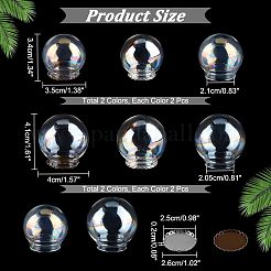 8Pcs 4 Style Round Iridescent Glass Dome Cover&nbsp;FIND-NB0004-55