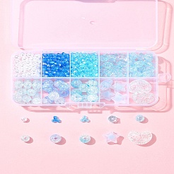 10 Styles Transparent Crackle Acrylic Beads&nbsp;MACR-FS0001-81