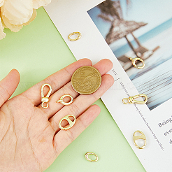 8Pcs 4 Styles Brass Spring Gate Rings&nbsp;KK-HY0002-86