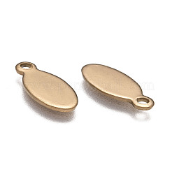 Oval Ion Plating(IP) 304 Stainless Steel Stamping Blank Tag Charms&nbsp;STAS-L159-07G