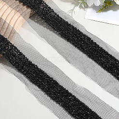 Polyester & Plastic Bead Gauze Lace Trim&nbsp;OCOR-WH20005-45A