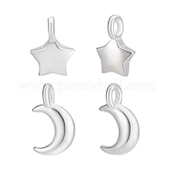 4Pcs 2 Styles 925 Sterling Silver Charms&nbsp;STER-PH0003-45
