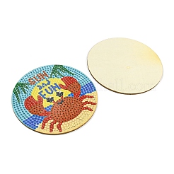 DIY Marine Animal Theme Diamond Painting Wood Cup Mat Kits&nbsp;DIY-H163-01