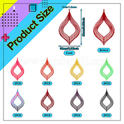 16Pcs 8 Styles Spray Painted 430 Stainless Steel Big Pendants&nbsp;STAS-TA0002-61