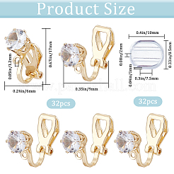 32Pcs Brass Clip-on Earring Findings&nbsp;KK-SP0001-26G