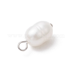 Natural Cultured Freshwater Pearl Rice Charms&nbsp;PALLOY-JF03921-01