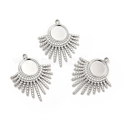 Non-Tarnish 304 Stainless Steel Pendant Cabochon Settings&nbsp;STAS-H172-13P